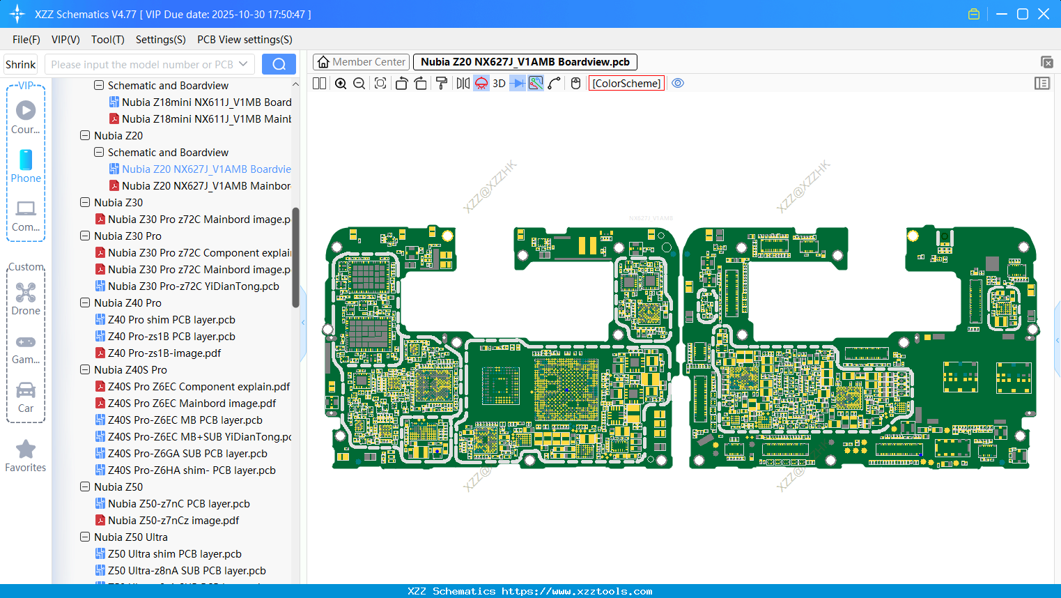 Nubia Z20 NX627J_V1AMB Boardview